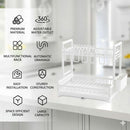 CARLA HOME Dish Drying Rack 2-Tier Kitchen Drainer with Drainboard (White)-2050057499847036930