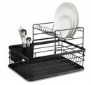 CARLA HOME 2-Tier Dish Drying Rack for Kitchen Counter with Removable Drip Tray, Utensil Holder and Cutlery Organizer (Black)-2050057500035780615