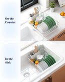 CARLA HOME Dish Drying Rack for Kitchen Counter with Removable Drip Tray, Utensil Holder and Cutlery Organizer-2050057500199358470