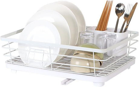 CARLA HOME Dish Drying Rack for Kitchen Counter with Removable Drip Tray, Utensil Holder and Cutlery Organizer-2050057500199358472