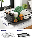 CARLA HOME Dish Drying Rack for Kitchen Counter with Removable Drip Tray, Utensil Holder and Cutlery Organizer-2050057500362936321