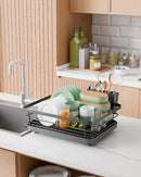 CARLA HOME Dish Drying Rack for Kitchen Counter with Removable Drip Tray, Utensil Holder and Cutlery Organizer-2050057500362936322
