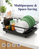 CARLA HOME Dish Drying Rack for Kitchen Counter with Removable Drip Tray, Utensil Holder and Cutlery Organizer-2050057500362936324