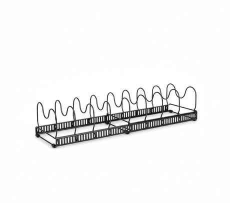 CARLA HOME Expandable Pot and Pan Organizer Rack for Cabinet with 10 Adjustable Dividers, Lid & Cookware Holder for Kitchen Pantry or Countertop Storage-2050057500530708488