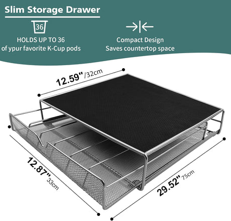 CARLA HOME K-Cup Coffee Pod Drawer for 36 Coffee Pods Storage for Home Kitchen Counter Organizer-2050057500685897730