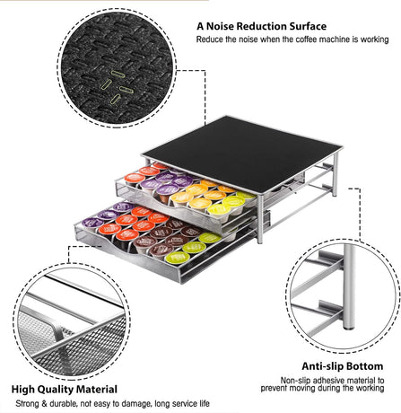 CARLA HOME K-Cup Coffee Pod Drawer for 72 Coffee Pods Storage for Home Kitchen Counter Organizer-2050057500866252803