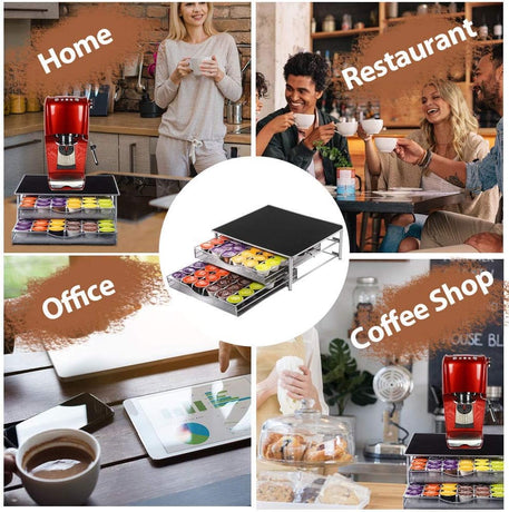 CARLA HOME K-Cup Coffee Pod Drawer for 72 Coffee Pods Storage for Home Kitchen Counter Organizer-2050057500866252805