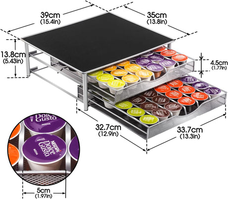 CARLA HOME K-Cup Coffee Pod Drawer for 72 Coffee Pods Storage for Home Kitchen Counter Organizer-2050057500866252806