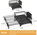 CARLA HOME Expandable Dish Drying Rack with Drainage Spout, Utensil Holder & Drainboardfor Kitchen Countertop Organizer (1 tier)-2050057501034024961