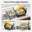 CARLA HOME Expandable Dish Drying Rack with Drainage Spout, Utensil Holder & Drainboardfor Kitchen Countertop Organizer (1 tier)-2050057501034024962