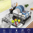 CARLA HOME Expandable Dish Drying Rack with Drainage Spout, Utensil Holder & Drainboardfor Kitchen Countertop Organizer (1 tier)-2050057501034024967
