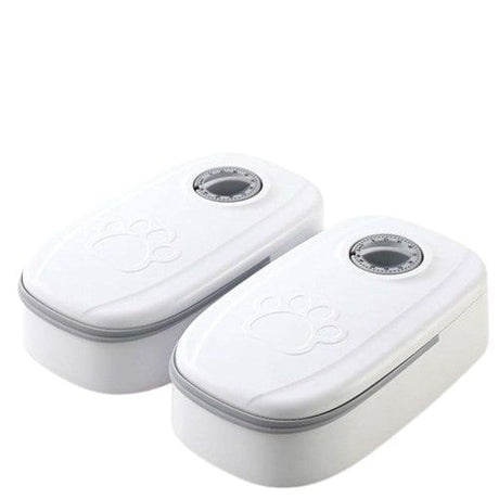 CARLA HOME 2 Meal Automatic Pet Feeder with Timer for Cat & Dog Wet & Dry Food (Dual Bowl 700ML)-2050057507338063881