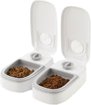 CARLA HOME 2 Meal Automatic Pet Feeder with Timer for Cat & Dog Wet & Dry Food (Dual Bowl 700ML)-2050057507338063878