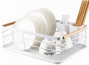 CARLA HOME Dish Drying Rack with Wooden Handles, Removable Cutlery Holder & Drainboard for Kitchen Countertop-2050057509250666496