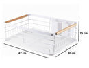 CARLA HOME Dish Drying Rack with Wooden Handles, Removable Cutlery Holder & Drainboard for Kitchen Countertop-2050057509250666499