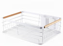 CARLA HOME Dish Drying Rack with Wooden Handles, Removable Cutlery Holder & Drainboard for Kitchen Countertop-2050057509250666502