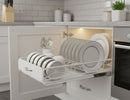CARLA HOME Pull Out Dish Rack for Kitchen Cabinet with Slide Out Drawer Organizer for Plates, Bowls & Utensils-2050057509703651337