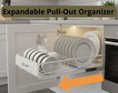 CARLA HOME Pull Out Dish Rack for Kitchen Cabinet with Slide Out Drawer Organizer for Plates, Bowls & Utensils-2050057509703651331