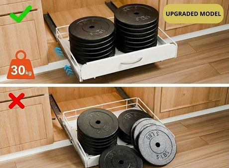 CARLA HOME 2 Pack Pull Out Dish Rack for Kitchen Cabinet with Slide Out Drawer Organizer for Plates, Bowls & Utensils-2050057509863034885