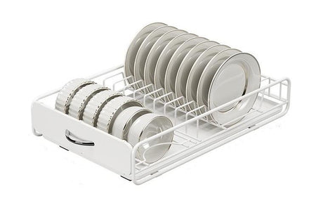 CARLA HOME 2 Pack Pull Out Dish Rack for Kitchen Cabinet with Slide Out Drawer Organizer for Plates, Bowls & Utensils-2050057509863034888