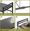 CARLA HOME 2-Tier Microwave Oven Rack with Adjustable Metal Kitchen Shelf Stand for Countertop Storage and 6 Hooks for Utensils (Black)-2050057510819336196