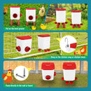 CARLA HOME Automatic Chicken Feeder Waterer Set with 8KG Food 7L Water Capacity for Coop, Chickens, Ducks, Quails (Red)-2050057513818263556