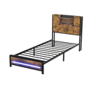 Levede Single Bed Frame Storage Headboard Industrial-2050056749062426632