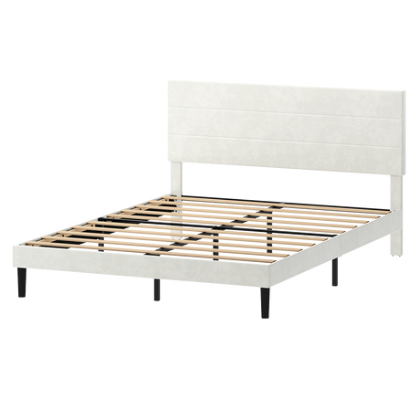 Levede Queen Bed Frame Upholstered Adjustable Headboard Platform Mattress Base-2050056771749416968
