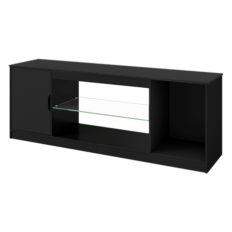 Levede TV Stand Storage with LED 140cm Black-2050056754112368649