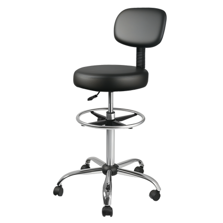 Levede Swivel Office Chair Ergonomic Stool Height Adjustable Footrest Backrest-2050056760940695560