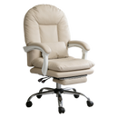 Levede Executive Office Chair Footrest PU Leather Tilt Gaming Work Seat Beige-2050056782683967496