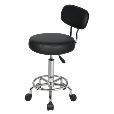 Levede Swivel Office Chair Round Rolling Stools PU Leather Height Adjustable-2050056760236052488