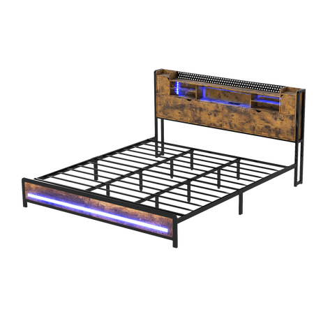 Levede King Bed Frame Storage Headboard Industrial-2050056748856905736