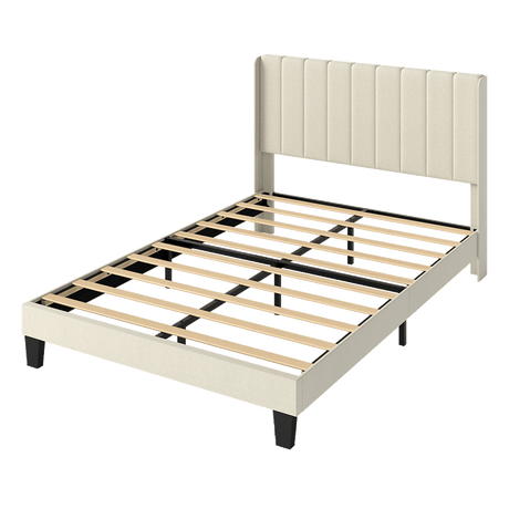 Levede Metal Wooden Bed Frame Queen Panel Plush Upholstered Mattress Platform-2050056770650509320