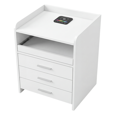 Levede Smart Bedside Table USB Wireless Charging Motion Sensor Light Nightstand-2050056780473569288