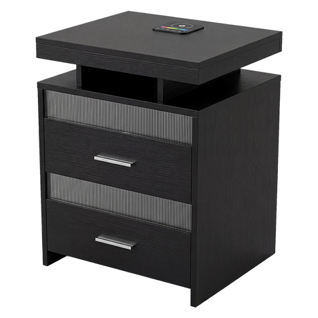 Levede Smart Bedside Table Charging Station Motion Sensor Modern Nightstand-2050056780108664840