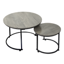 Levede Round Nesting Table Coffee Table Wood Side Table-2006732776656736264