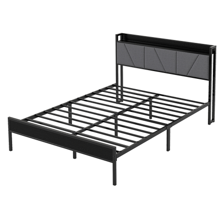 Levede Double Bed Frame Steel Base with Headboard Grey-2006732772936388616