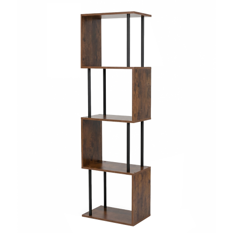 Levede Bookshelf 5 Tier Display Shelf Bookcase Storage Rack S-Shaped Anti-Tip-2050056772479225865