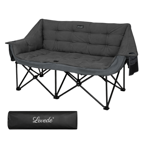 Levede Double Camping Chair Folding Outdoor Portable Fishing Picnic Travel Seat-2050056782503612424