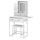 Levede Dressing Table LED Makeup Mirror Stool Set Vanity Desk Fold-up Panel-2050056768968593417