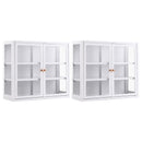 Artiss Buffet Cabinet Sideboard X2 Wall Mounted Clear Display Storage 60cm White