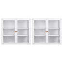 Artiss Buffet Cabinet Sideboard X2 Wall Mounted Clear Display Storage 60cm White