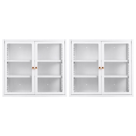 Artiss Buffet Cabinet Sideboard X2 Wall Mounted Clear Display Storage 60cm White