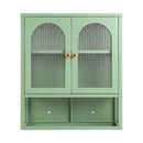 Artiss Buffet Cabinet Sideboard Wall Mounted Fluted Display Storage 70cm Green