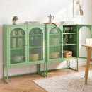 Artiss 2x Buffet Sideboard Cabinet ELMA Cupboard Storage Mesh Doors Metal Green