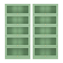 Artiss 2x Buffet Sideboard Cabinet Storage Cupboard Mesh Doors Metal ELIA Green