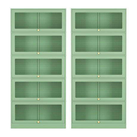 Artiss 2x Buffet Sideboard Cabinet Storage Cupboard Mesh Doors Metal ELIA Green