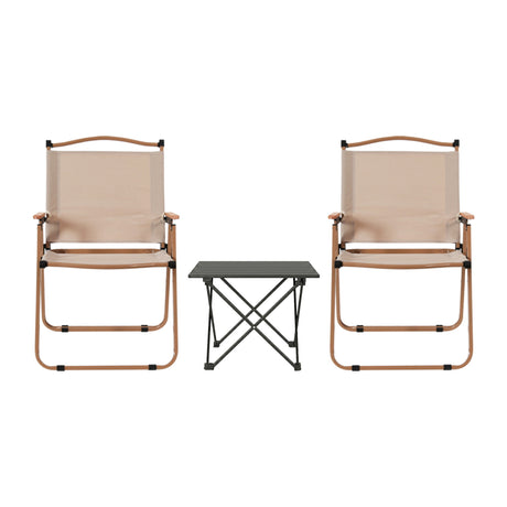 Weisshorn 3pc Camping Table Chair Set Outdoor Folding Aluminium Portable Picnic