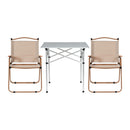 Weisshorn 3pc Camping Table Chair Set Outdoor Folding Aluminium Portable Picnic